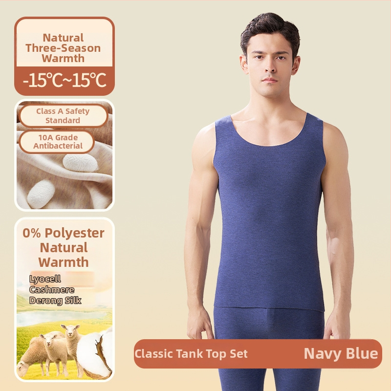 Férfi termikus mellény, akril rostból, extra vastag 301–350 g/m², körkörös nyakú, egy réteg