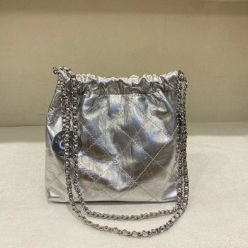 Vödör alakú táska lánccal, uniszex stílus, anyaga poliészter-pamut, PU bélés, mindennapi használatra