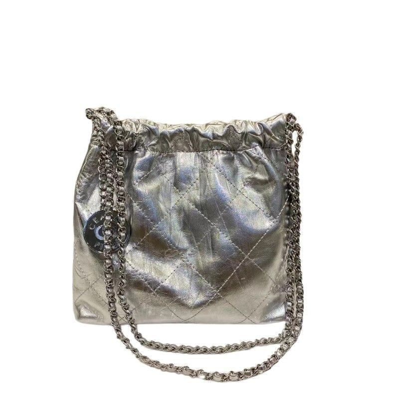 Vödör alakú táska lánccal, uniszex stílus, anyaga poliészter-pamut, PU bélés, mindennapi használatra