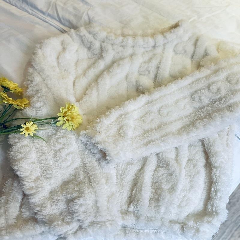 Női korall fleece pizsama felső, kerek nyakú, hosszú ujjú, vastag, meleg, poliészter 95–100%