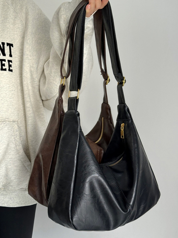 PU Tote táska városi egyszerűség stílusban, cipzáras záródás, belső cipzáras zseb