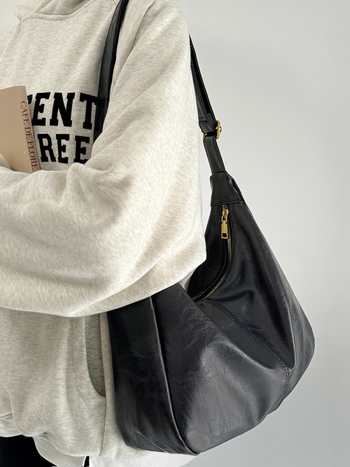 PU Tote táska városi egyszerűség stílusban, cipzáras záródás, belső cipzáras zseb