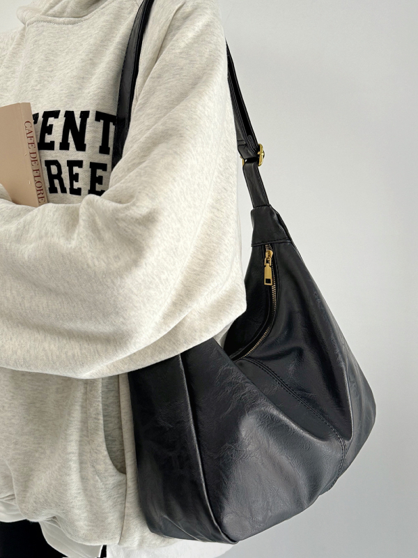 PU Tote táska városi egyszerűség stílusban, cipzáras záródás, belső cipzáras zseb