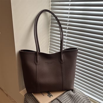 Urban minimalist tote torba od PU, oblik kanta, zatvarač, poliester podstava, dvostruke naramenice