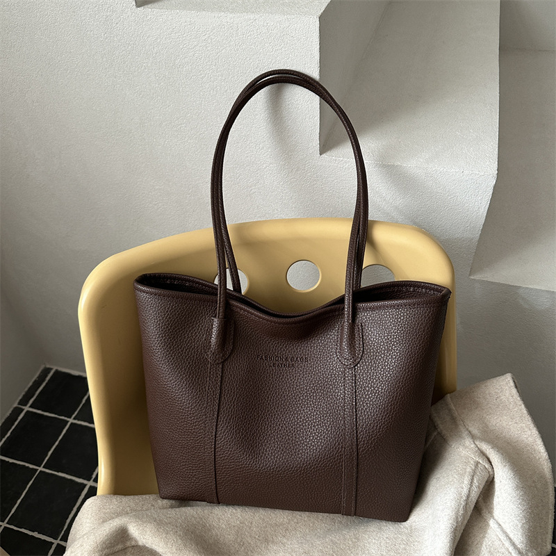 Urban minimalist tote torba od PU, oblik kanta, zatvarač, poliester podstava, dvostruke naramenice