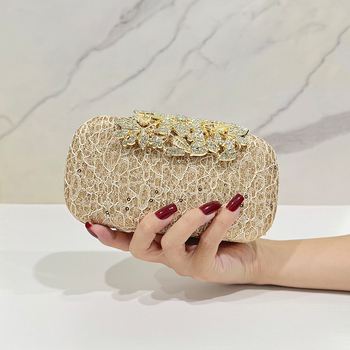 Éjszakai táska strasszos csipével - PU anyag, vízszintes négyzet alak, határokon átívelő stílus, poliészter bélés, 2025 ősz