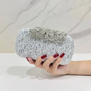 Éjszakai táska strasszos csipével - PU anyag, vízszintes négyzet alak, határokon átívelő stílus, poliészter bélés, 2025 ősz