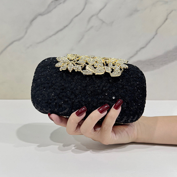 Éjszakai táska strasszos csipével - PU anyag, vízszintes négyzet alak, határokon átívelő stílus, poliészter bélés, 2025 ősz