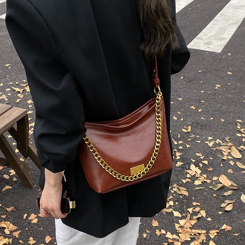 Alkaron viselhető táska - PU, utcai stílus, vízszintes négyzet alak, cipzár, belső zsebek