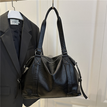 Utazó tote táska - PU anyag, városi minimalist stílus, vízszintes négyszög alak, cipzáras nyitás, belső nylon bélés