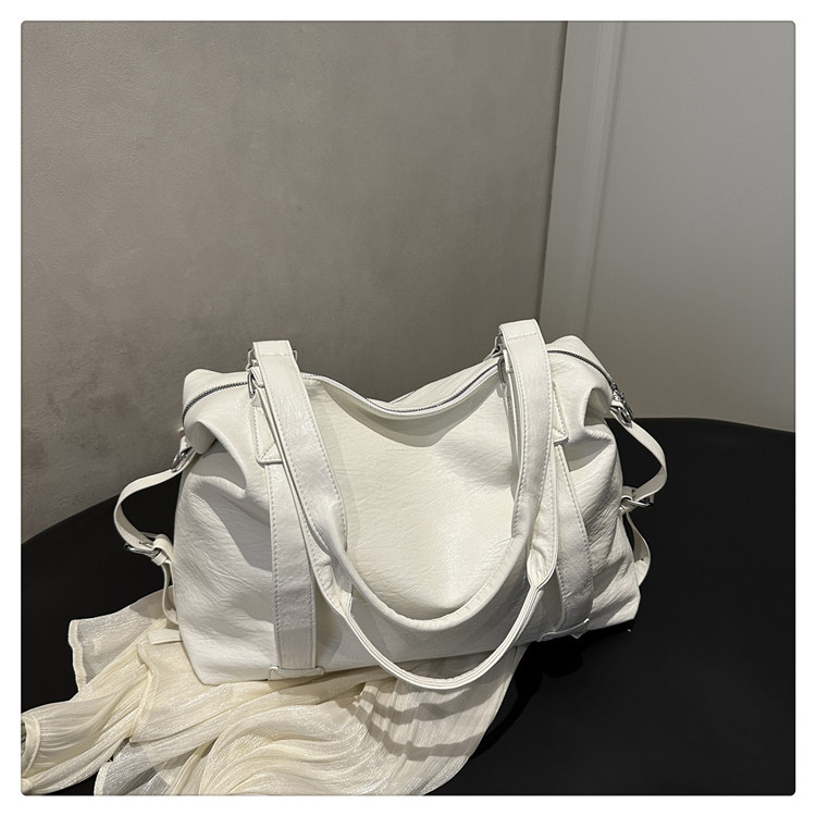 Utazó tote táska - PU anyag, városi minimalist stílus, vízszintes négyszög alak, cipzáras nyitás, belső nylon bélés