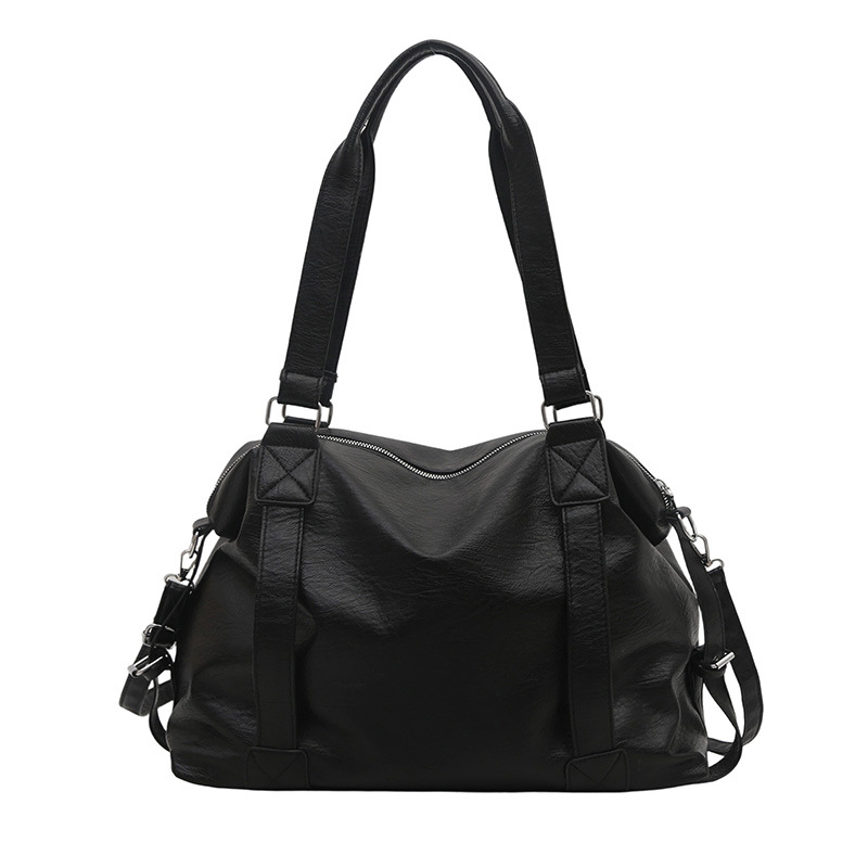 Utazó tote táska - PU anyag, városi minimalist stílus, vízszintes négyszög alak, cipzáras nyitás, belső nylon bélés