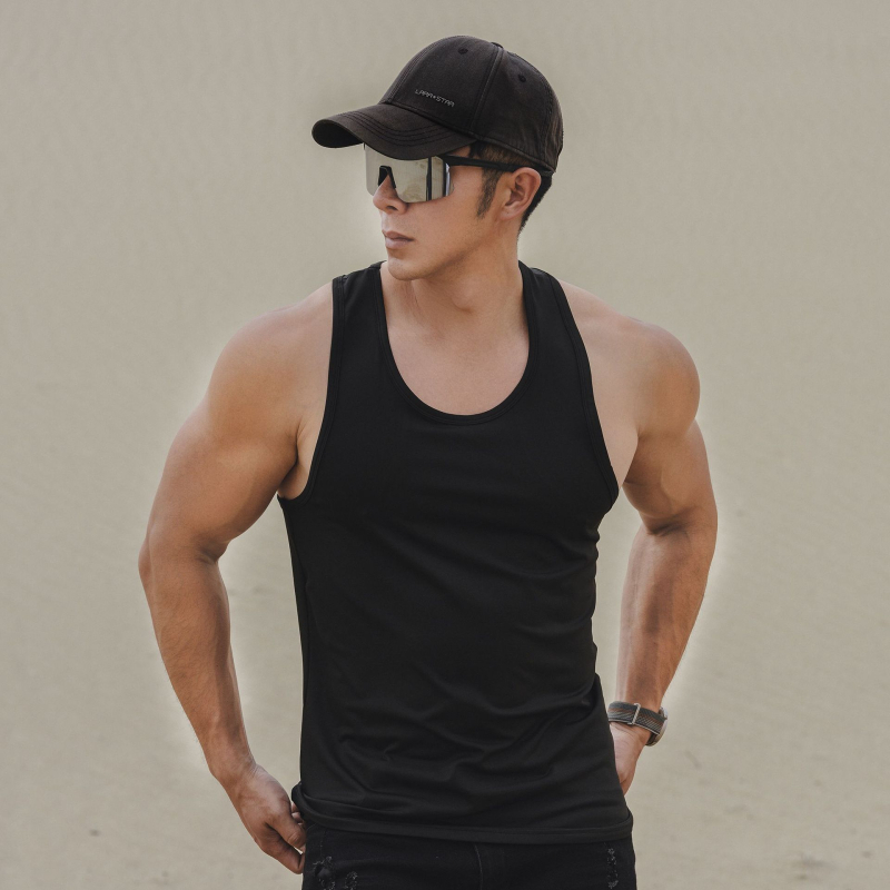 Мъжки безръкав спортен елек – летен, дишащ, бързосъхнещ, еластична полиестерна материя (90%)