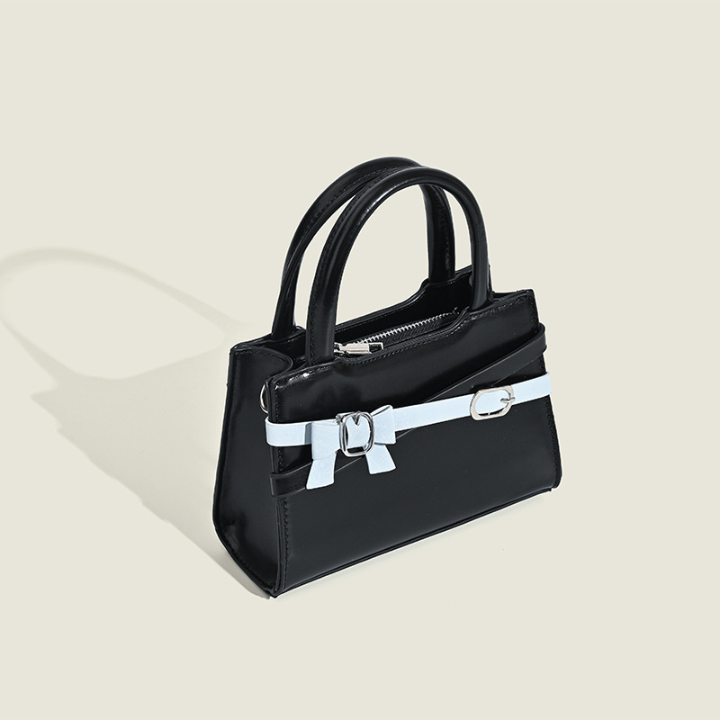 Kvadratna crossbody torba s mašnicom (PU materijal; ulični stil; zatvarač; unutarnja struktura: džep sa zatvaračem, džep za mobitel, džep za osobnu iskaznicu)