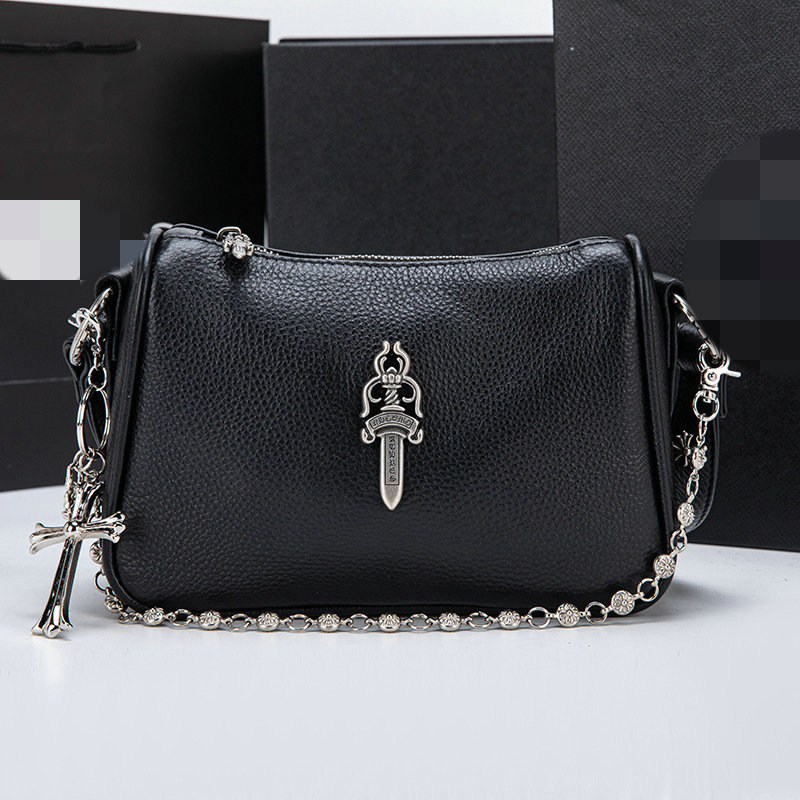 Utcai trend Crossbody Tote táska – Első réteg marhabőrből, Vízszintes négyzetes sziluett, Cipzár