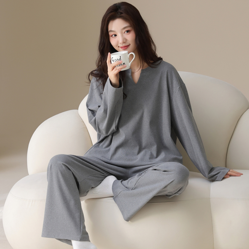 Ženski set pidžama, Derong baršun, 90–95% poliester, gusta 251–300 g/m², okrugli ovratnik, dugi rukavi