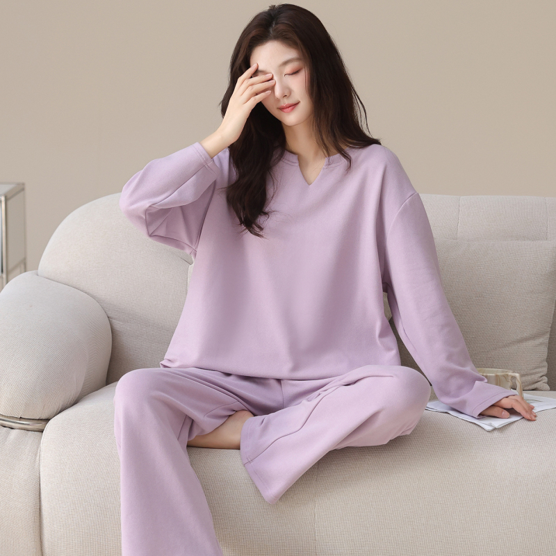 Ženski set pidžama, Derong baršun, 90–95% poliester, gusta 251–300 g/m², okrugli ovratnik, dugi rukavi