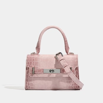 Koreai stílusú PU krokodilmintás női oldaltáska fedővel, vízszintes négyzetes forma, telefonrekesz