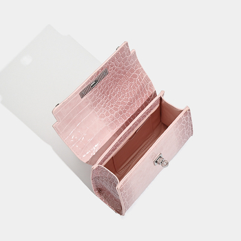 Koreai stílusú PU krokodilmintás női oldaltáska fedővel, vízszintes négyzetes forma, telefonrekesz