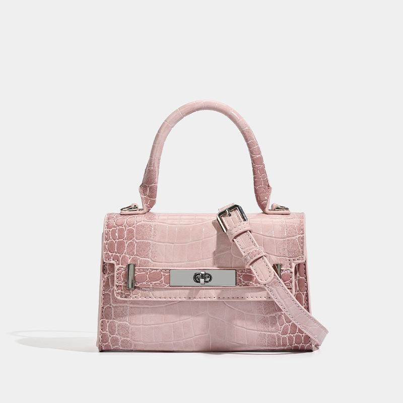 Koreai stílusú PU krokodilmintás női oldaltáska fedővel, vízszintes négyzetes forma, telefonrekesz