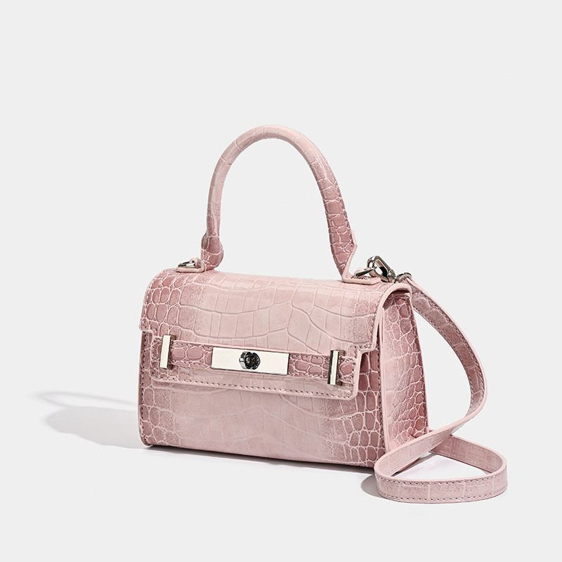 Koreai stílusú PU krokodilmintás női oldaltáska fedővel, vízszintes négyzetes forma, telefonrekesz