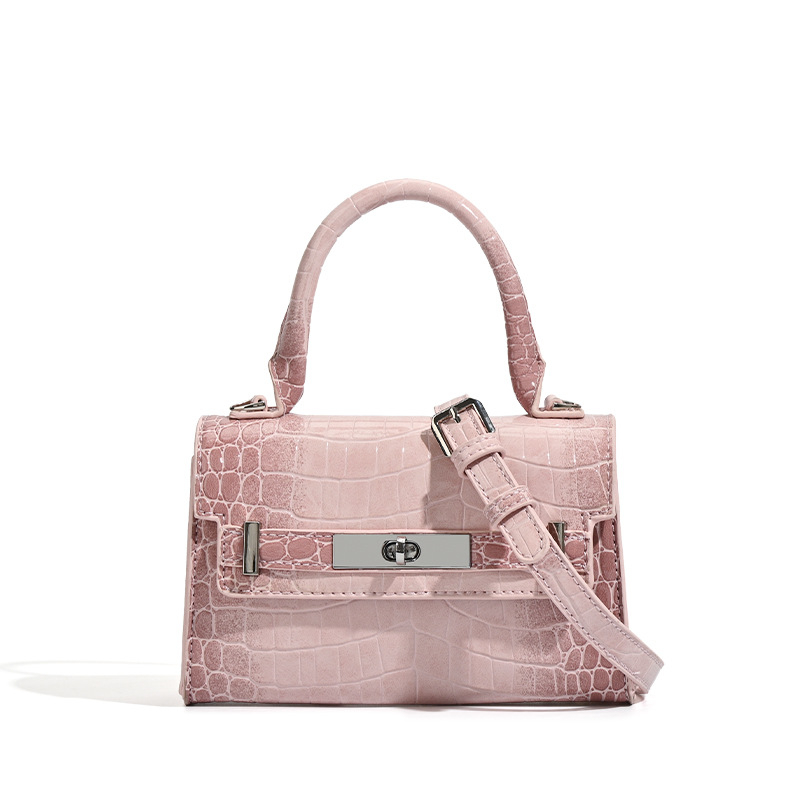 Koreai stílusú PU krokodilmintás női oldaltáska fedővel, vízszintes négyzetes forma, telefonrekesz