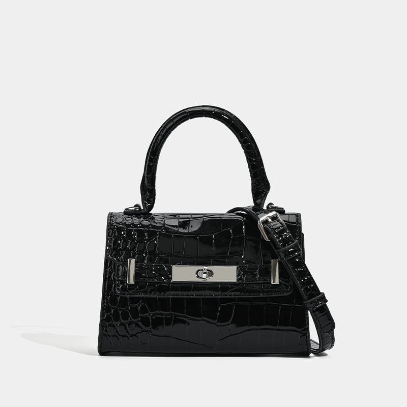 Koreai stílusú PU krokodilmintás női oldaltáska fedővel, vízszintes négyzetes forma, telefonrekesz