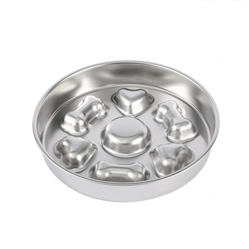 Posuda za sporo hranjenje kućnih ljubimaca, od 304 nehrđajućeg čelika, protuklizna, jednostavna za čišćenje, otporna na grizanje, sprječava gušenje mačaka i pasa