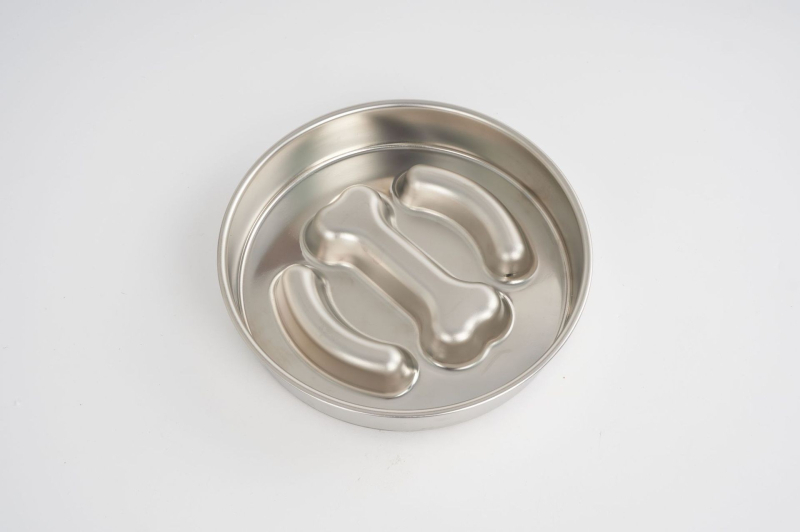 Posuda za sporo hranjenje kućnih ljubimaca, od 304 nehrđajućeg čelika, protuklizna, jednostavna za čišćenje, otporna na grizanje, sprječava gušenje mačaka i pasa
