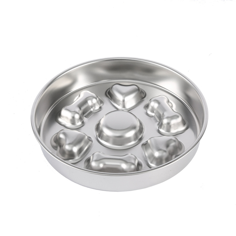 Posuda za sporo hranjenje kućnih ljubimaca, od 304 nehrđajućeg čelika, protuklizna, jednostavna za čišćenje, otporna na grizanje, sprječava gušenje mačaka i pasa