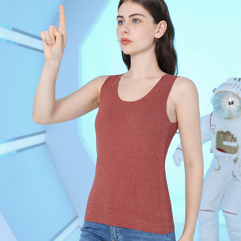 Ženska termalna vest s temperaturno mijenjajućim naljepnicama, dvostruki sloj, flis podstava od poliestera