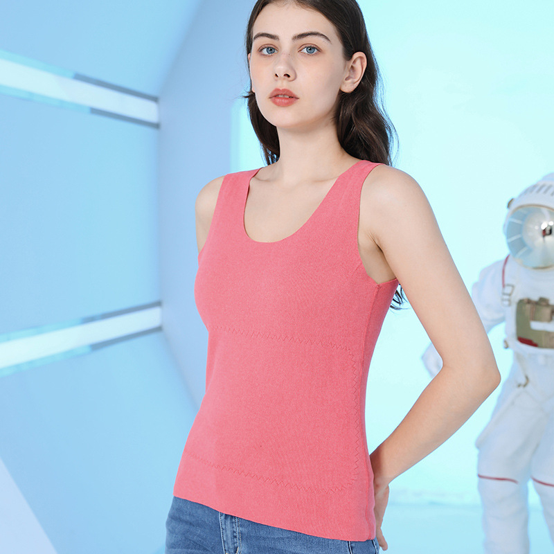 Ženska termalna vest s temperaturno mijenjajućim naljepnicama, dvostruki sloj, flis podstava od poliestera