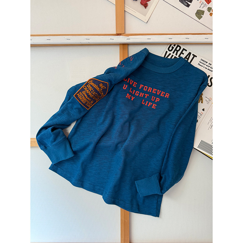 Dječja majica s dugim rukavima od bambus-pamučne tkanine, 260 g/m² teška tkanina, japanski stil, unisex, za djecu 3–8 godina