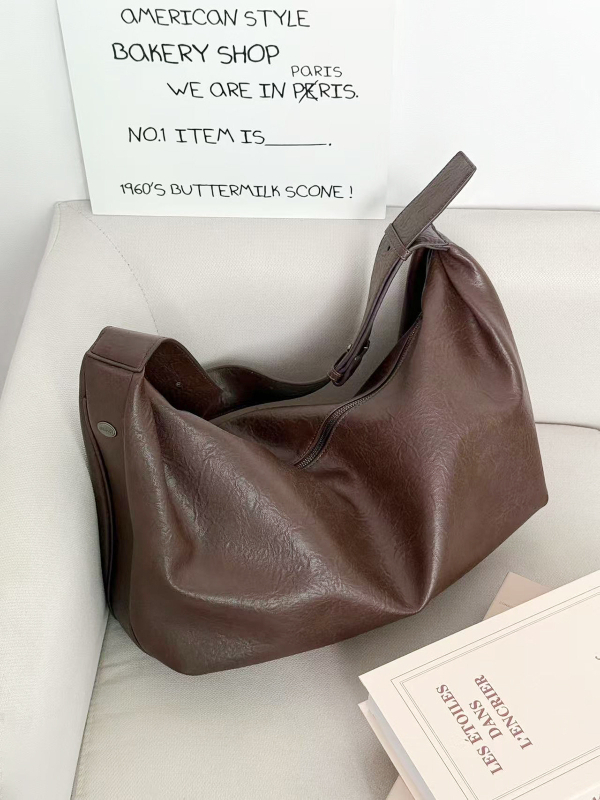 Unisex PU Tote torba, Velika kapaciteta, Horizontalni kvadratni oblik, Zip zatvaranje, Poliester podstava, 3D vanjski dizajn