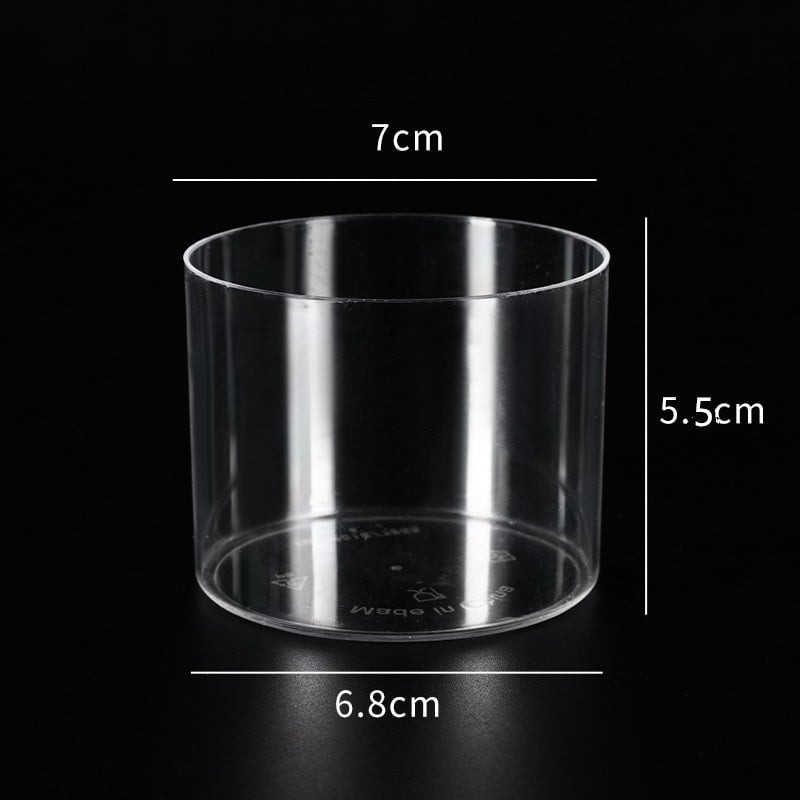 Πλαστικό τετράγωνο κύπελλο επιδορπίων μίας χρήσης, διαφανές, με καπάκι, για καταστήματα milk tea