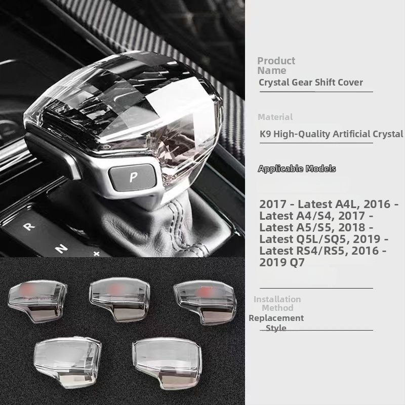 Kryštálový gombík radiacej páky pre modely A4L/A5/A6L/A7L/Q5L/Q7/A8L s logom štyroch kruhov