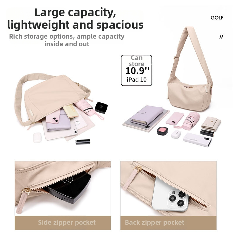 Crossbody torba – unisex stil, dumpling dizajn, tkanina, zatvarač, bez pretinaca