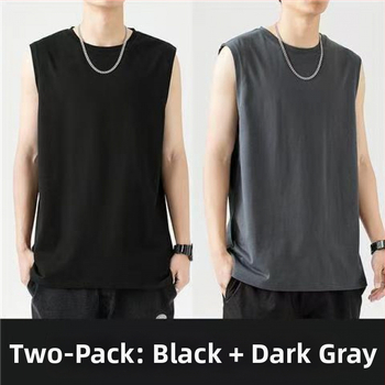 Vesta fără mâneci din bumbac, croială lejeră, imprimare cu logo, 96% bumbac