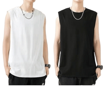 Vesta fără mâneci din bumbac, croială lejeră, imprimare cu logo, 96% bumbac