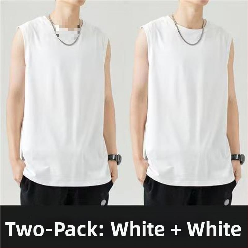 Vesta fără mâneci din bumbac, croială lejeră, imprimare cu logo, 96% bumbac