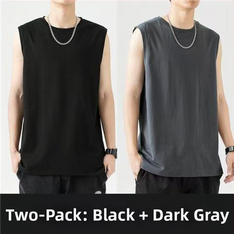 Vesta fără mâneci din bumbac, croială lejeră, imprimare cu logo, 96% bumbac