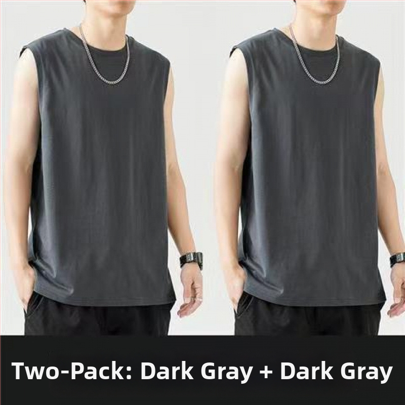 Vesta fără mâneci din bumbac, croială lejeră, imprimare cu logo, 96% bumbac