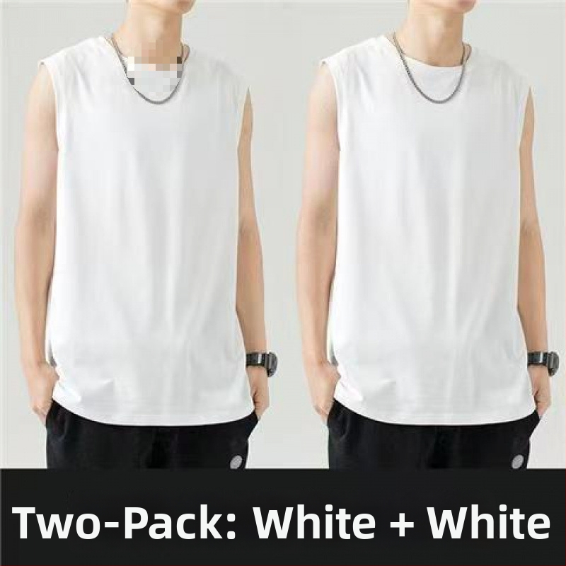 Vesta fără mâneci din bumbac, croială lejeră, imprimare cu logo, 96% bumbac