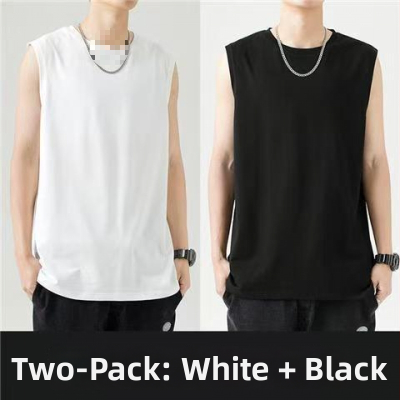 Vesta fără mâneci din bumbac, croială lejeră, imprimare cu logo, 96% bumbac