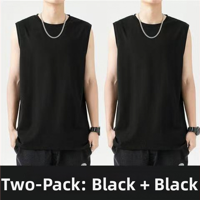 Vesta fără mâneci din bumbac, croială lejeră, imprimare cu logo, 96% bumbac