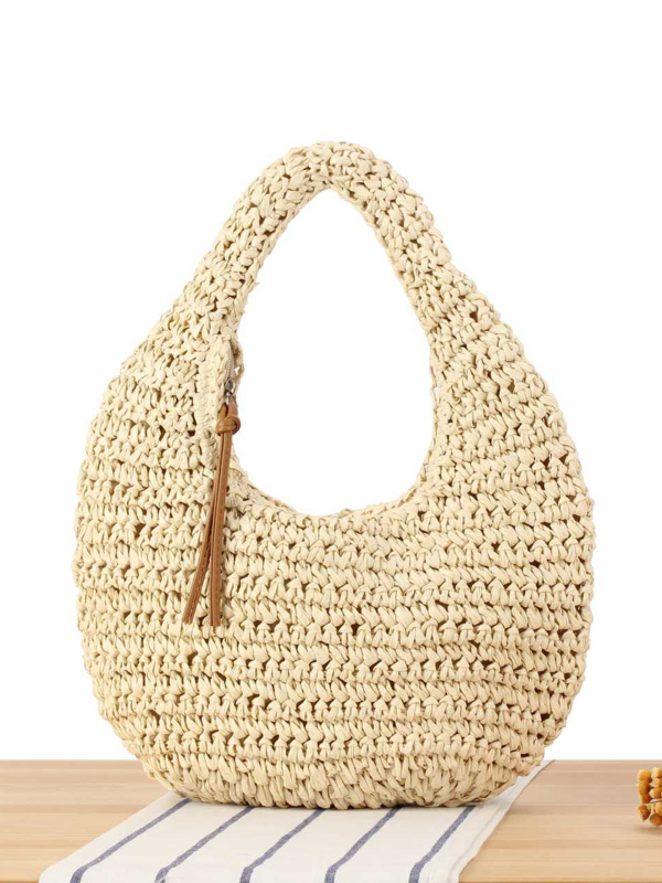 Ručna pletena torba, unisex stil, materijal: papir, oblik: jabuka, zatvarač