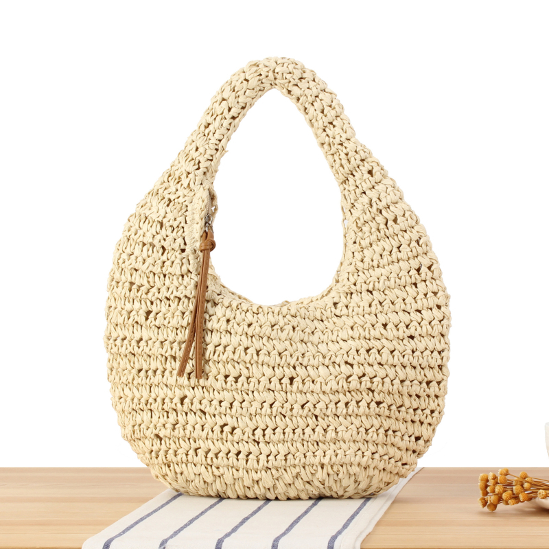 Ručna pletena torba, unisex stil, materijal: papir, oblik: jabuka, zatvarač