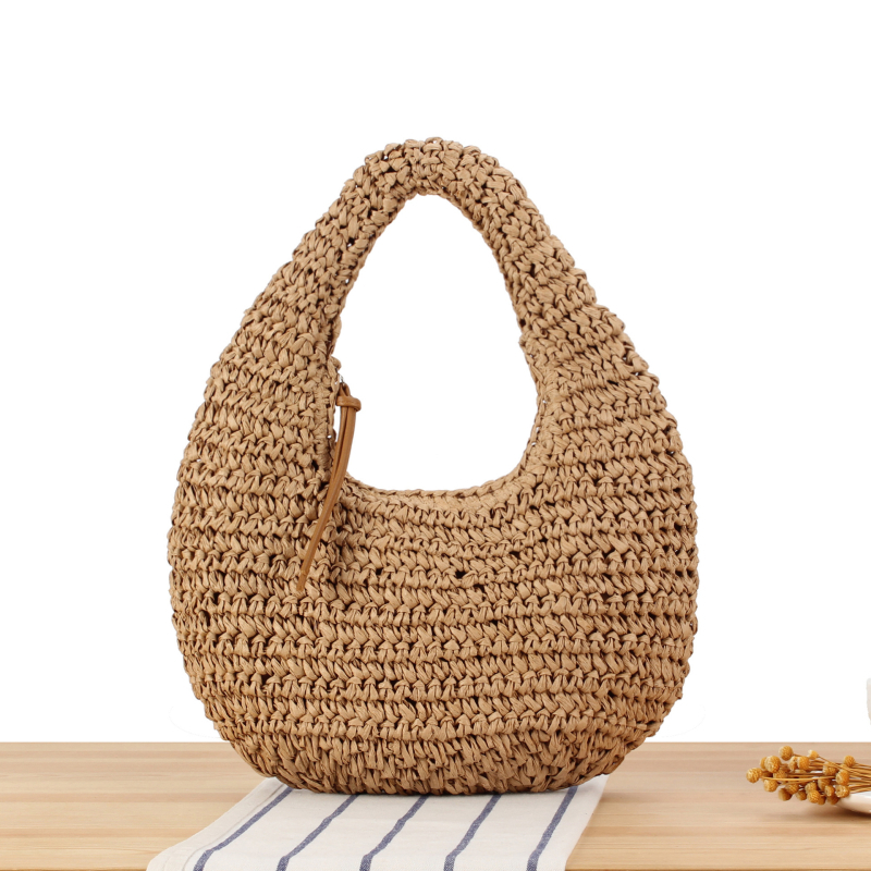 Ručna pletena torba, unisex stil, materijal: papir, oblik: jabuka, zatvarač