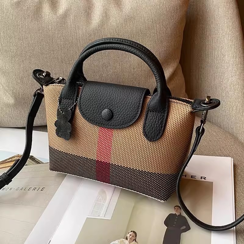 Muqu ženska torbica od platna crossbody – horizontalni kvadratni oblik, zatvaranje poklopcem, unutarnja džep za telefon, s unutarnjim slojem