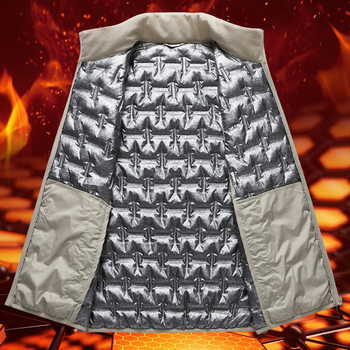 Пухена жилетка, свободен силует, яка стойка без качулка, удебелена за зима, пълнеж 100% бял пух патици, полиестерна материя, джобове по страничните шевове